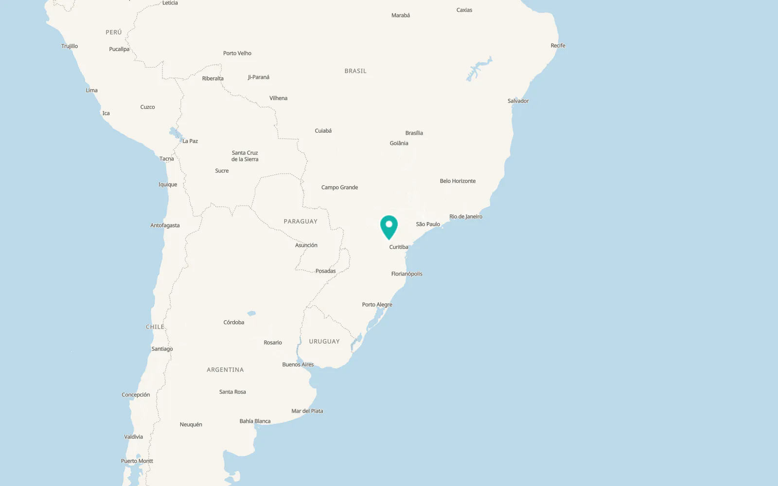 Map of Ponta Grossa