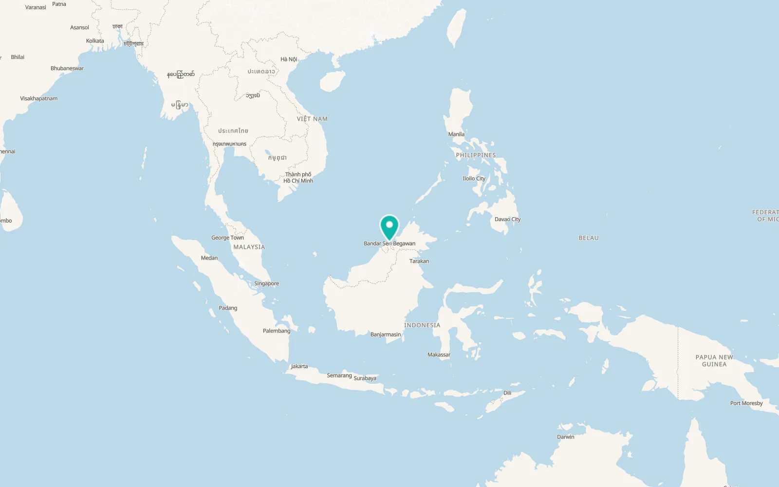Map of Bandar Seri Begawan