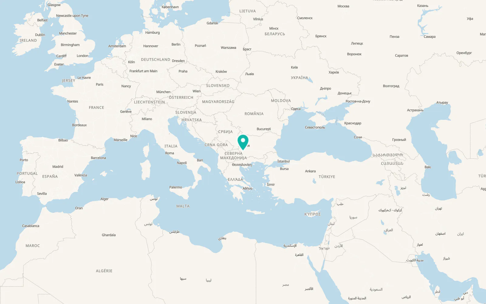 Map of Blagoevgrad