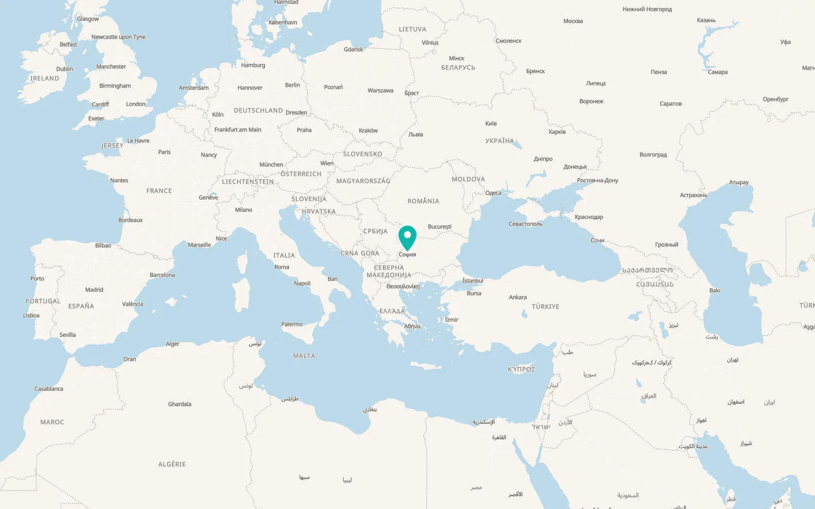 Map of Sofia