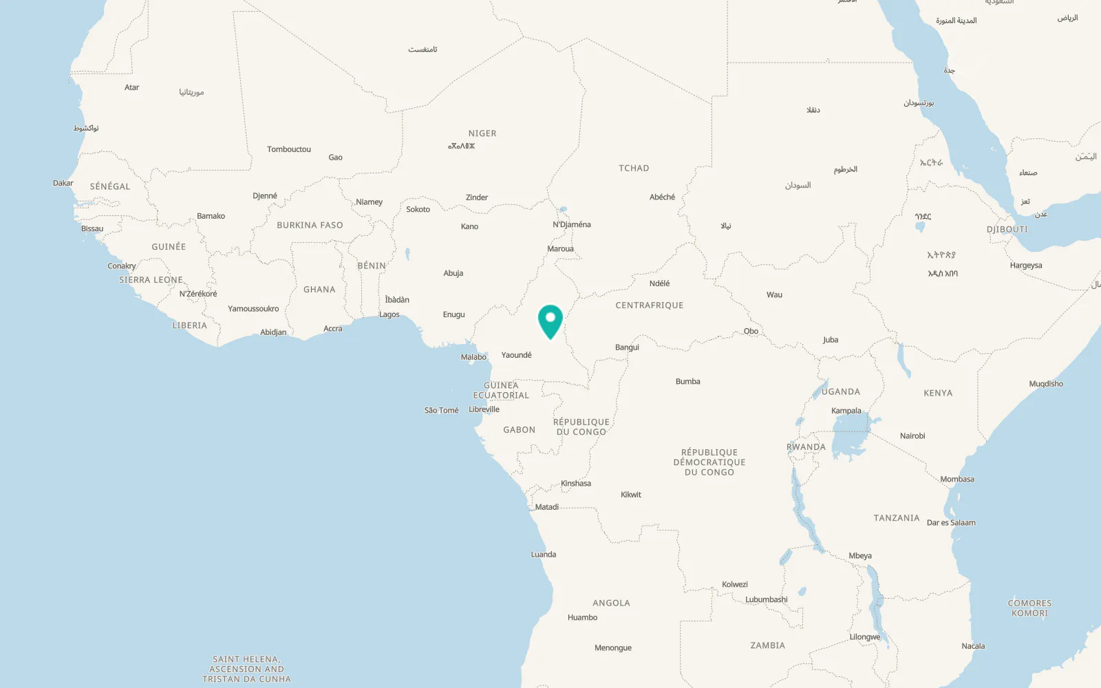 Map of Bertoua