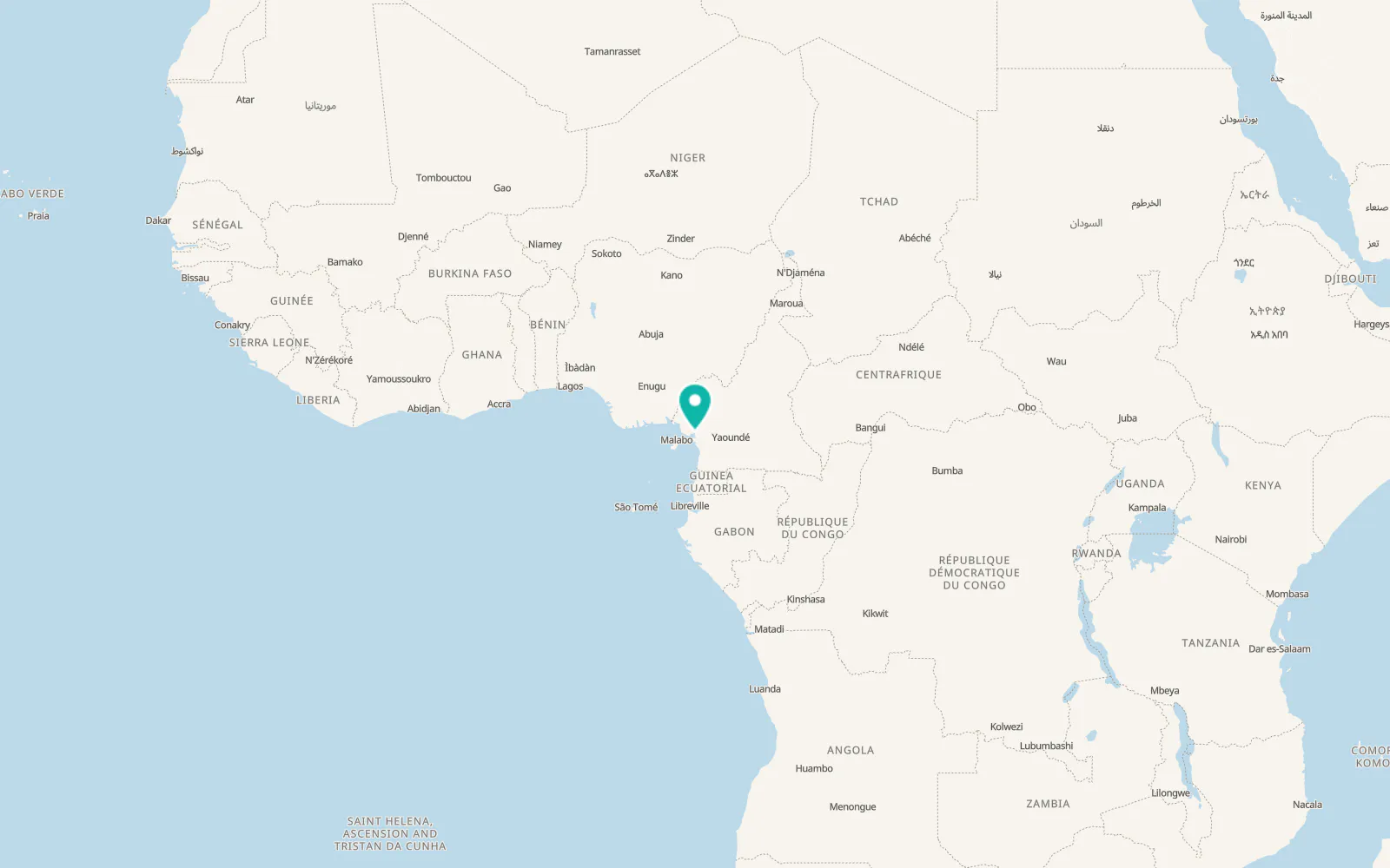 Map of Douala