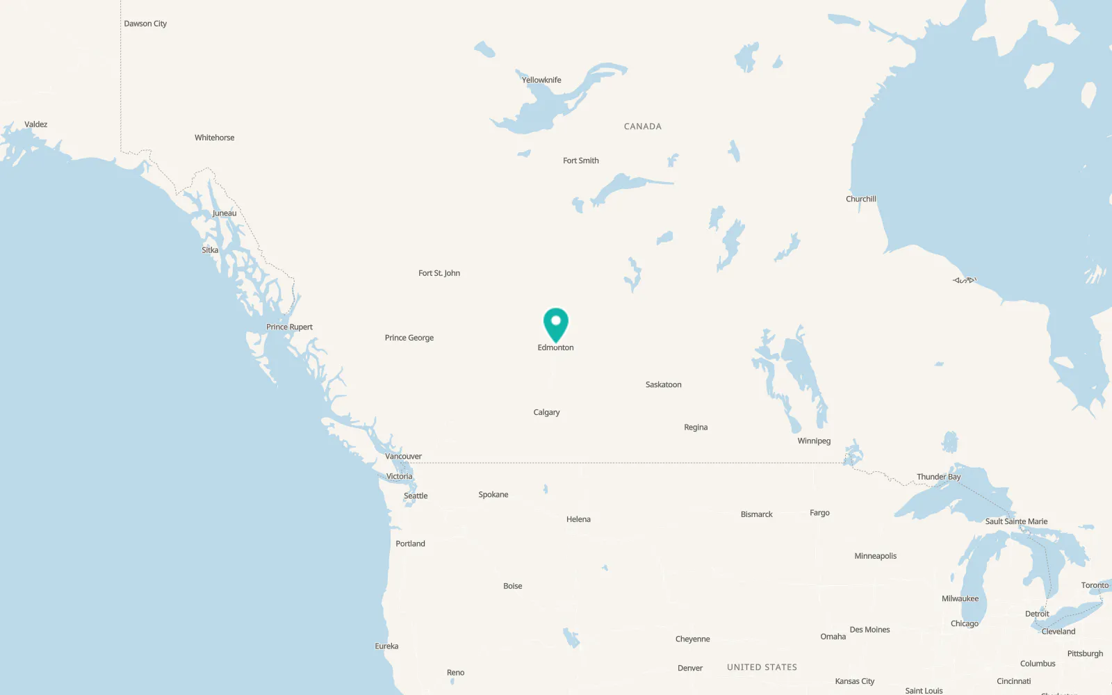 Map of Edmonton