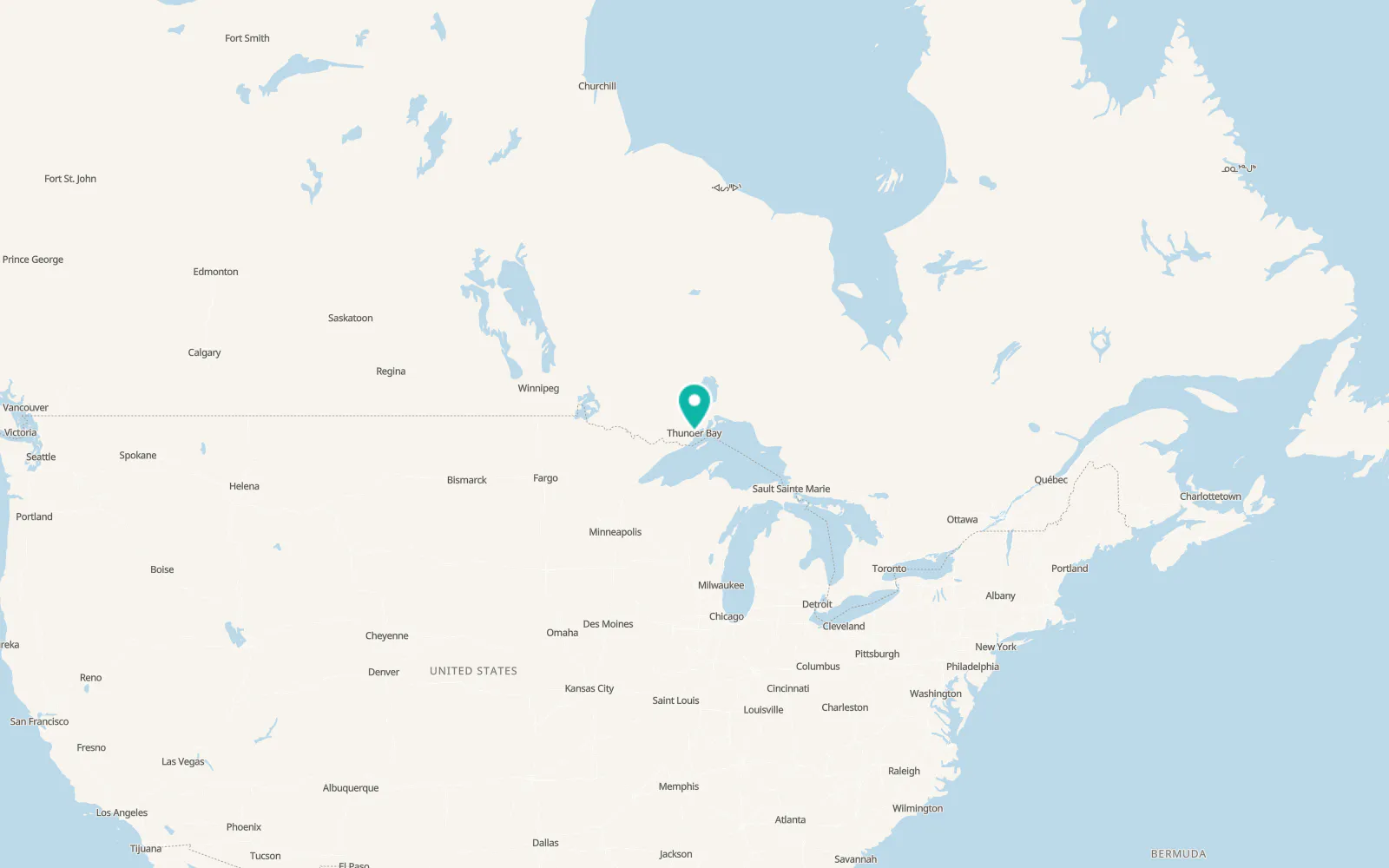 Map of Thunder Bay