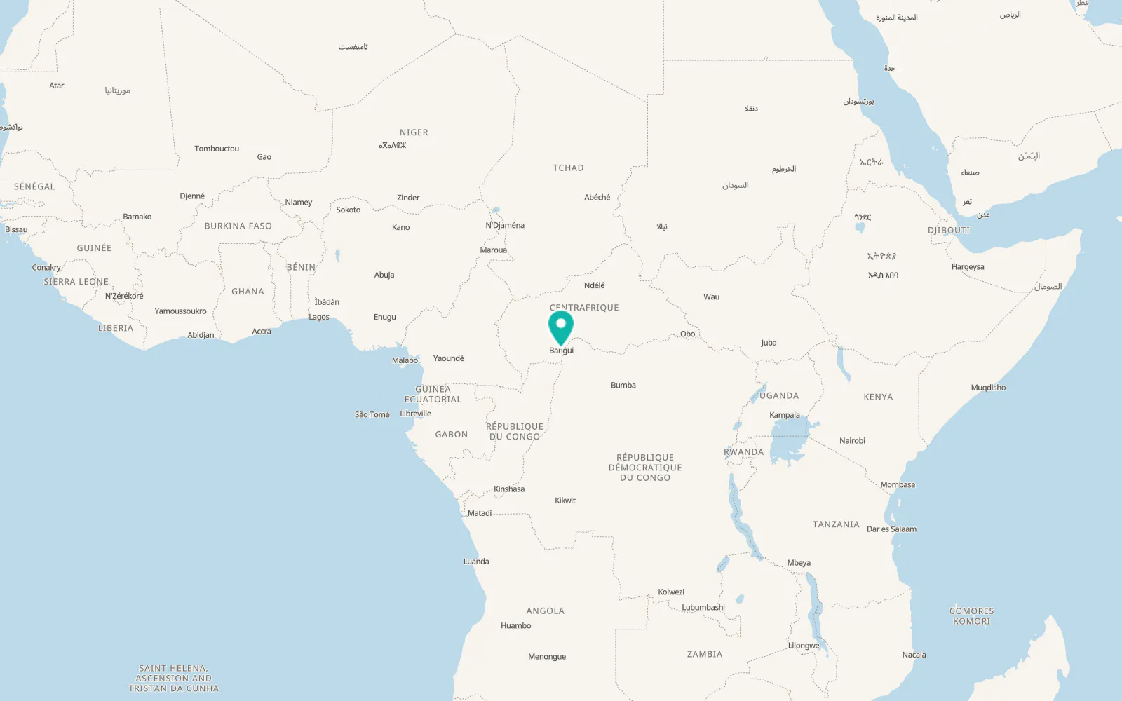 Map of Bangui