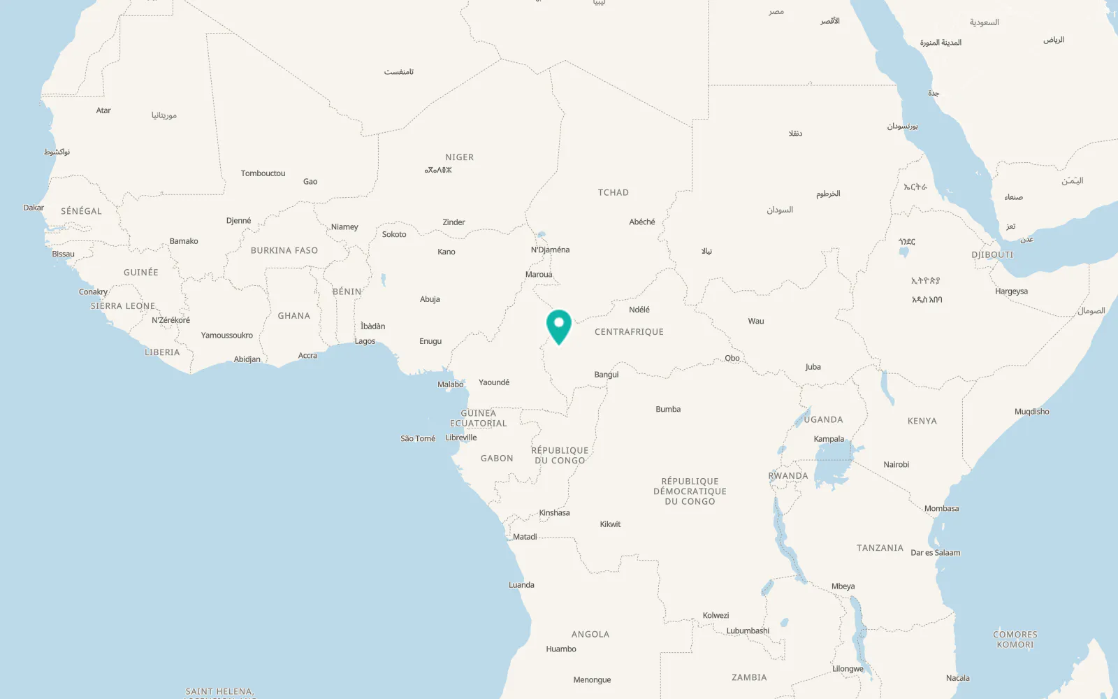 Map of Bouar