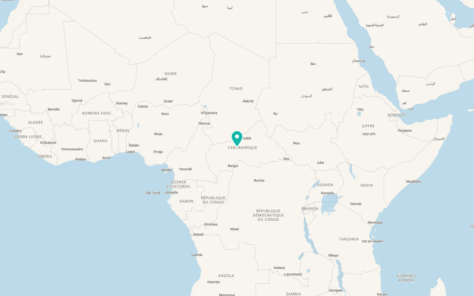 Map of Kaga-Bandoro