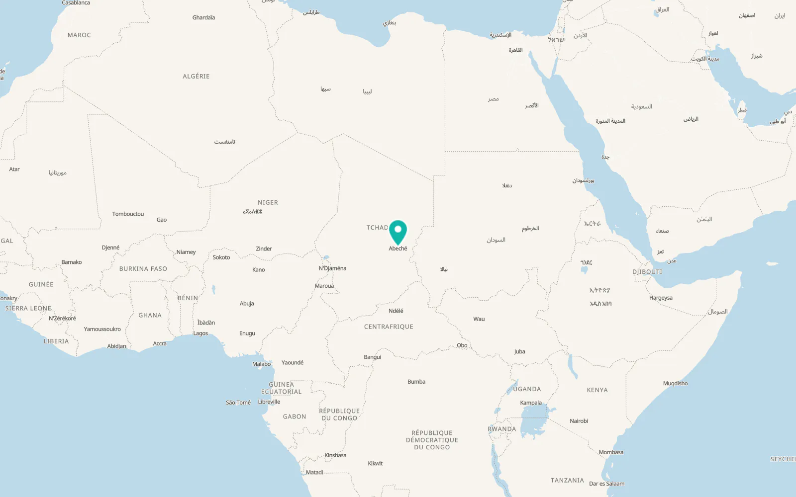 Map of Abéché