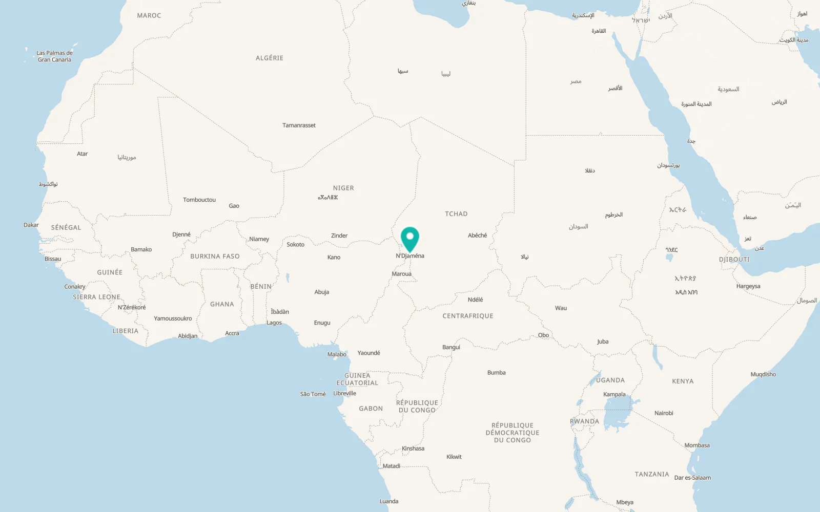 Map of N'Djamena