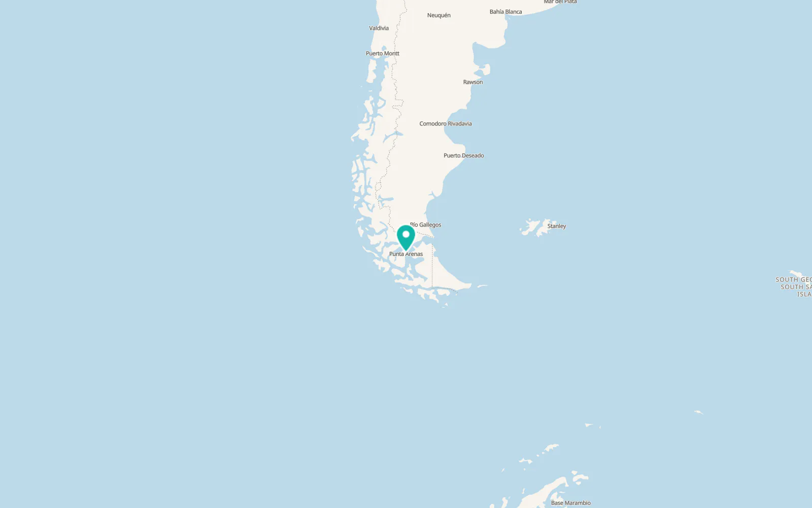 Map of Punta Arenas