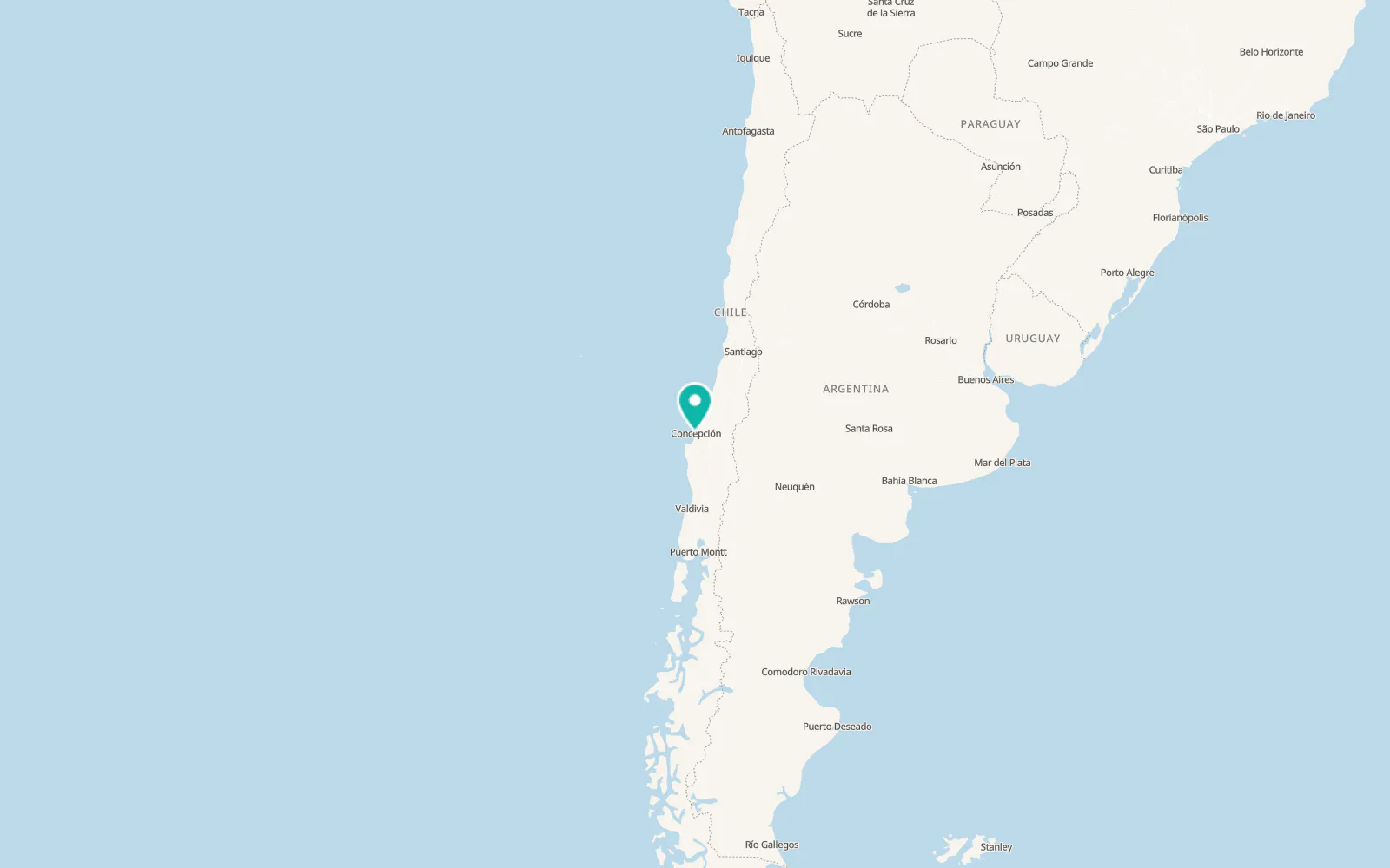Map of San Pedro de la Paz