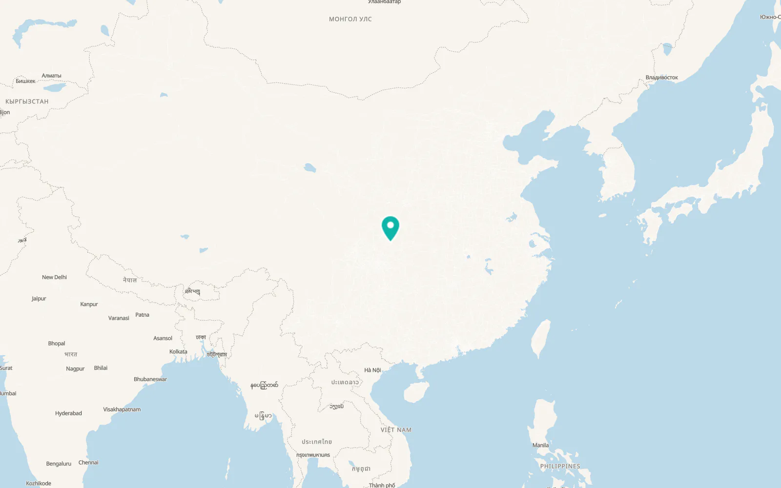 Map of Dazhou