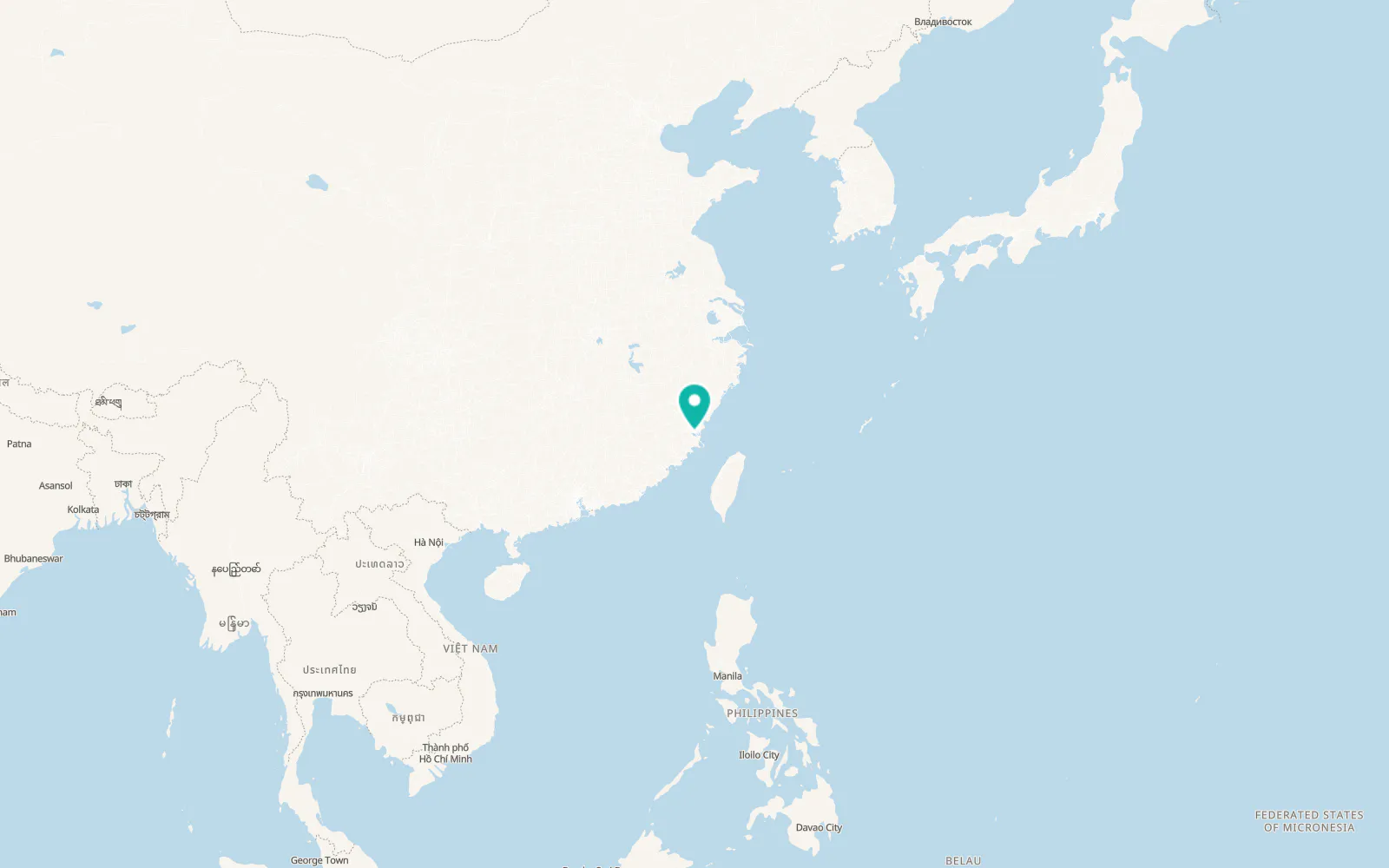 Map of Fuzhou