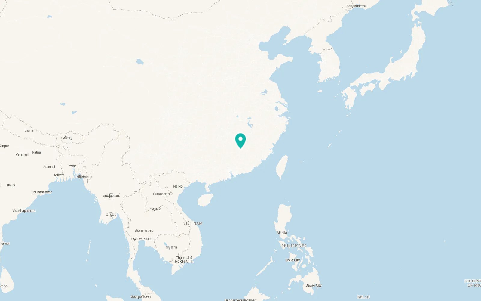 Map of Ganzhou