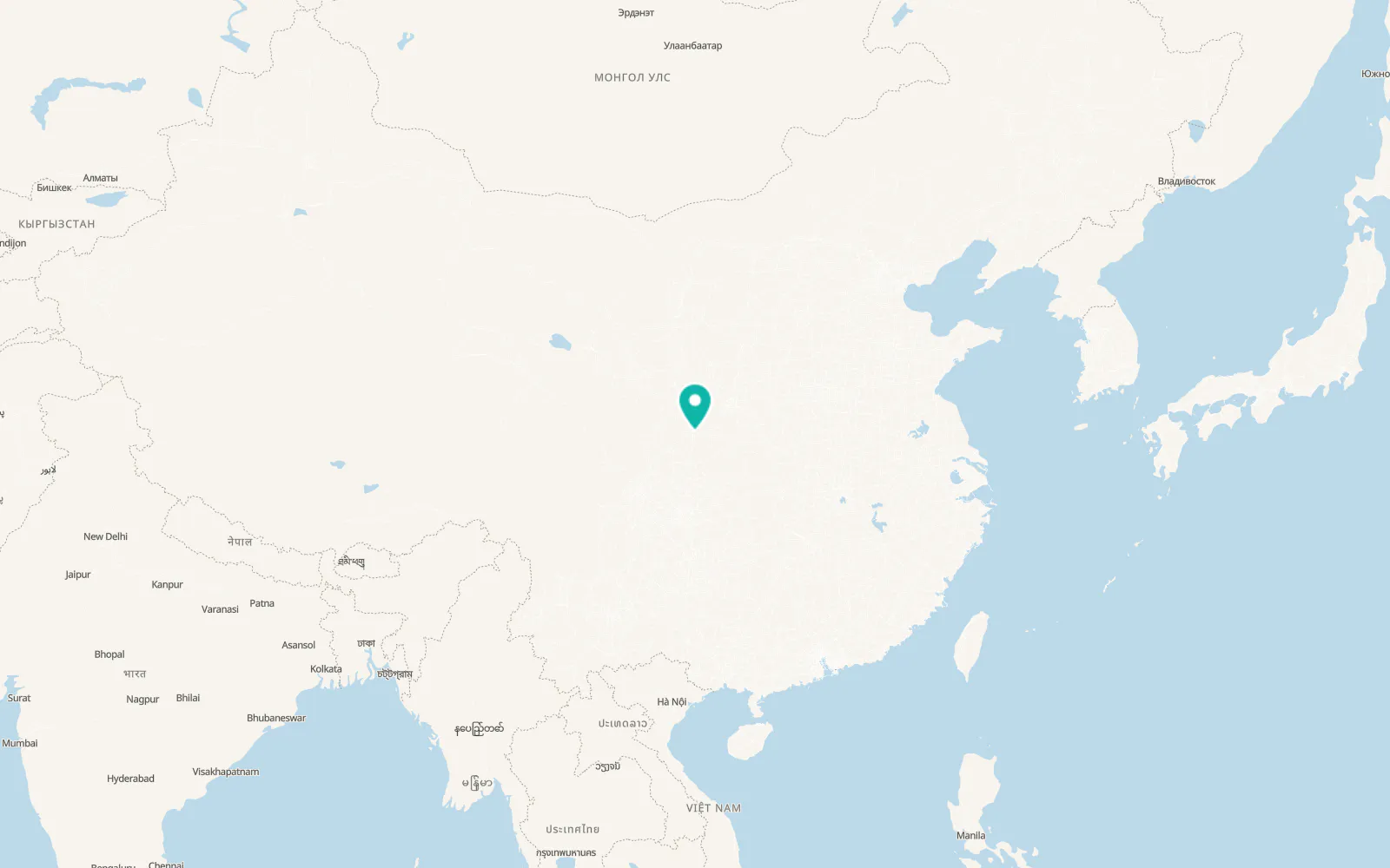 Map of Hanzhong