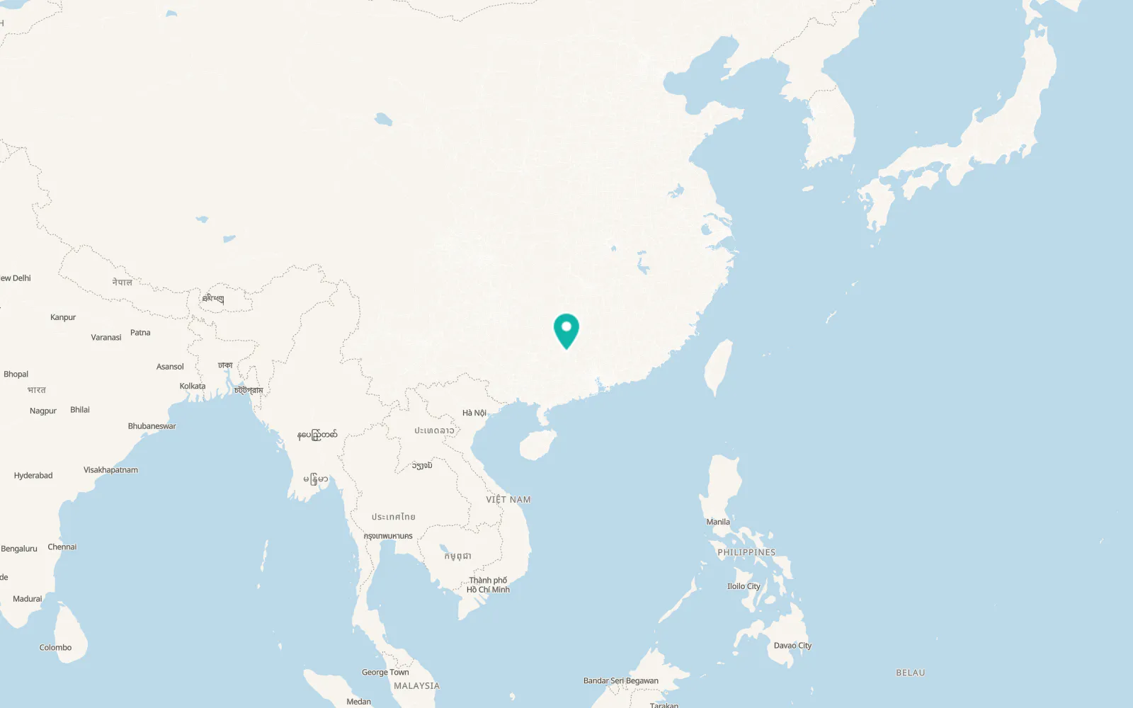 Map of Hezhou