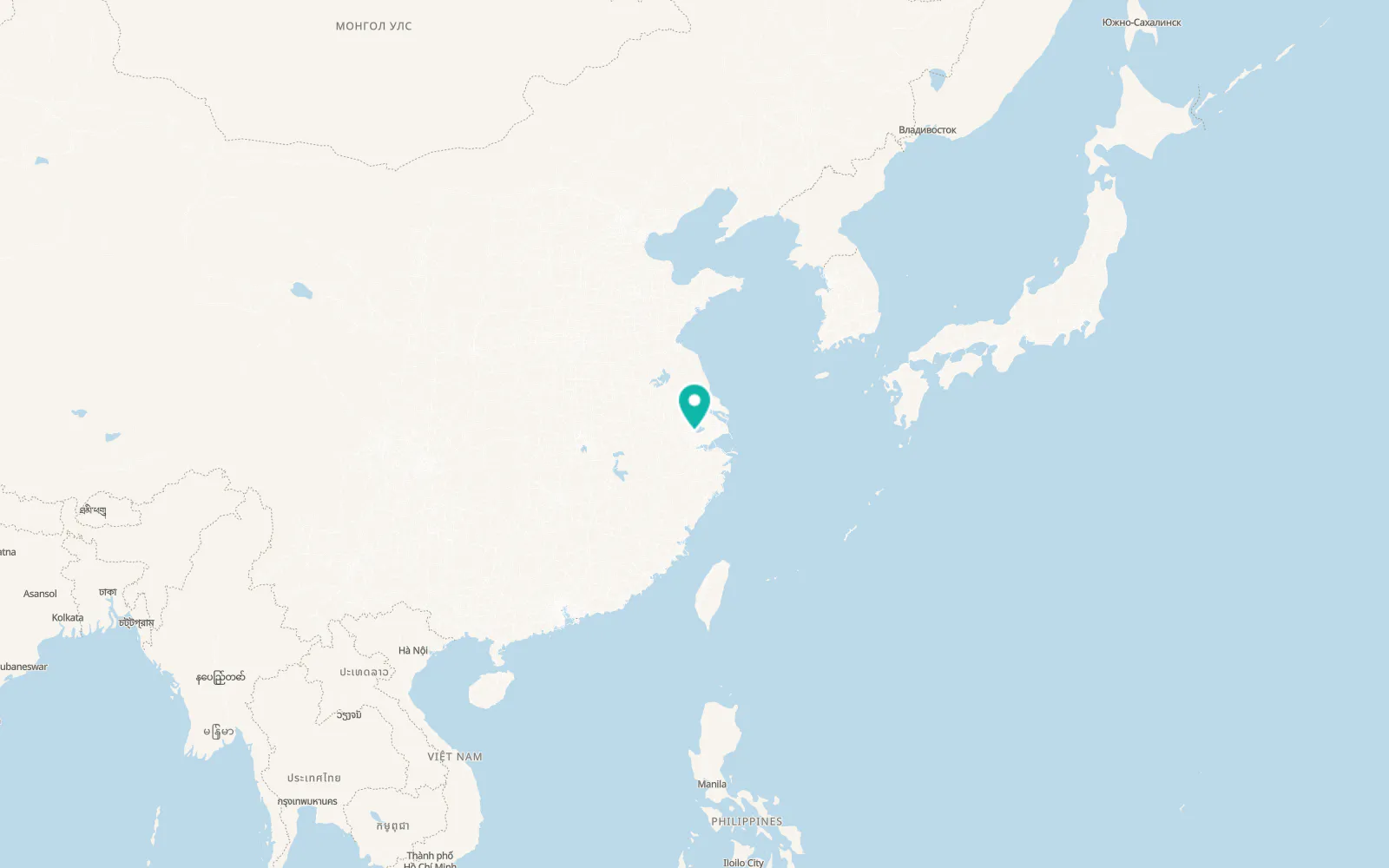 Map of Huzhou