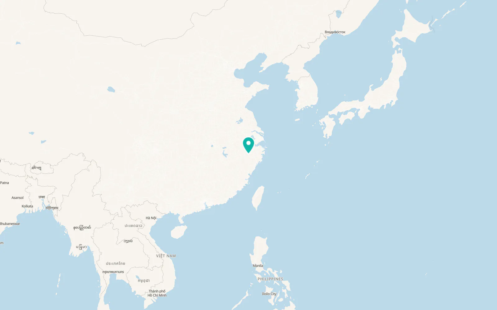 Map of Jinhua