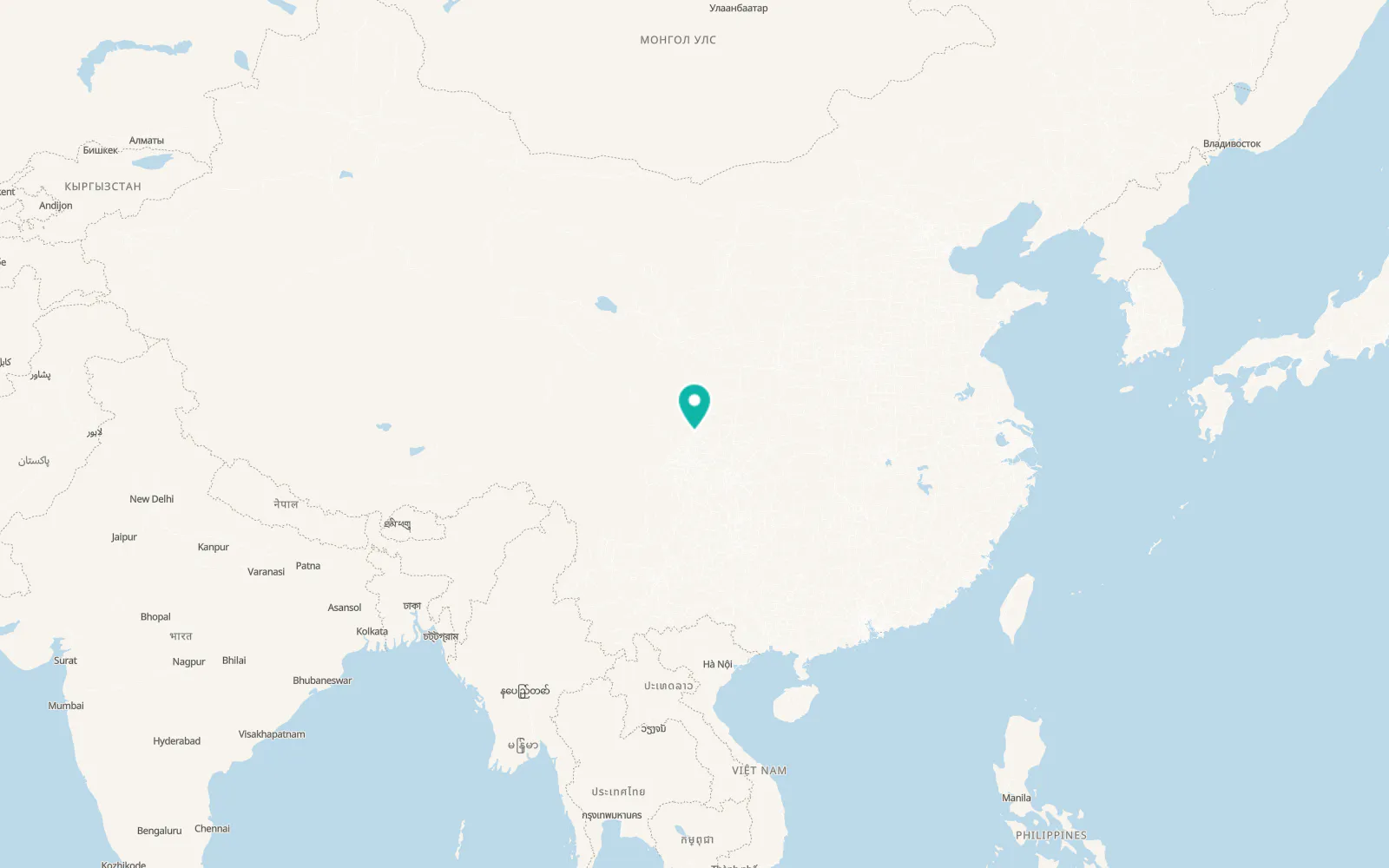 Map of Mianyang