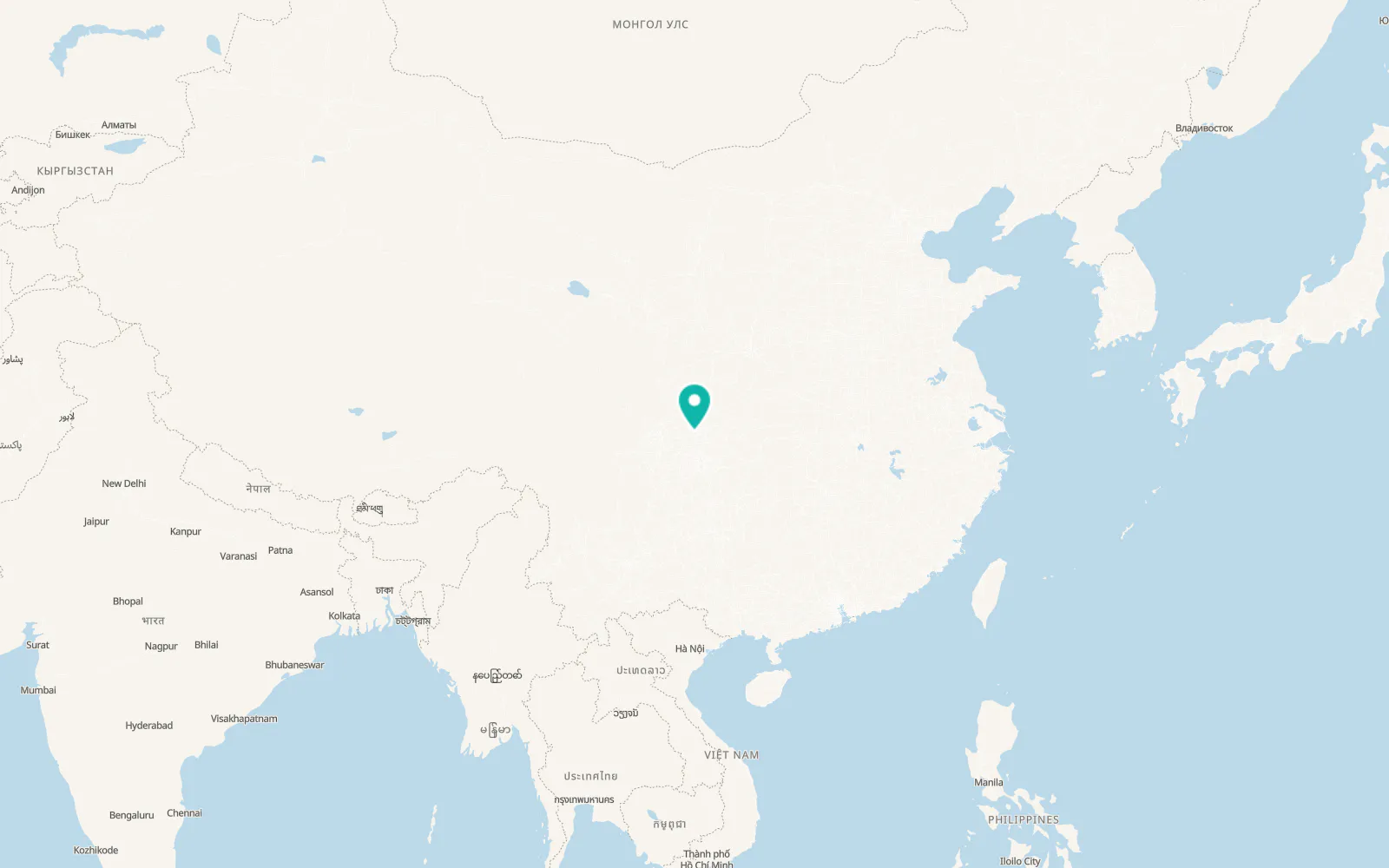 Map of Nanchong