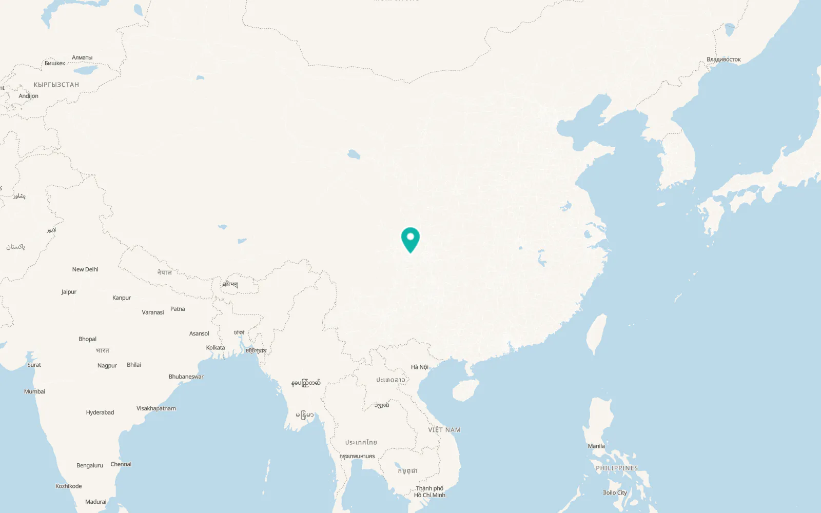 Map of Neijiang