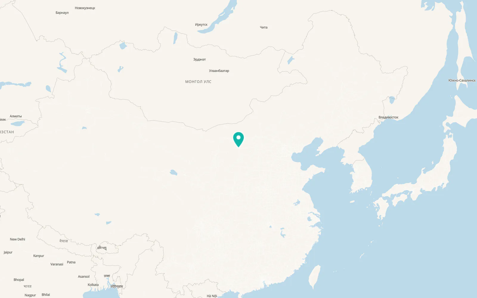 Map of Ordos