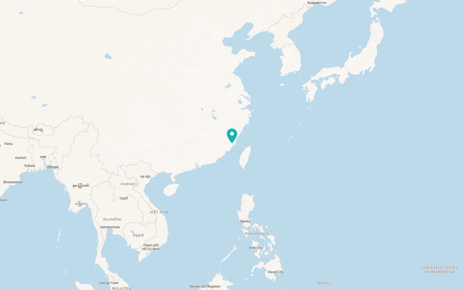 Map of Putian