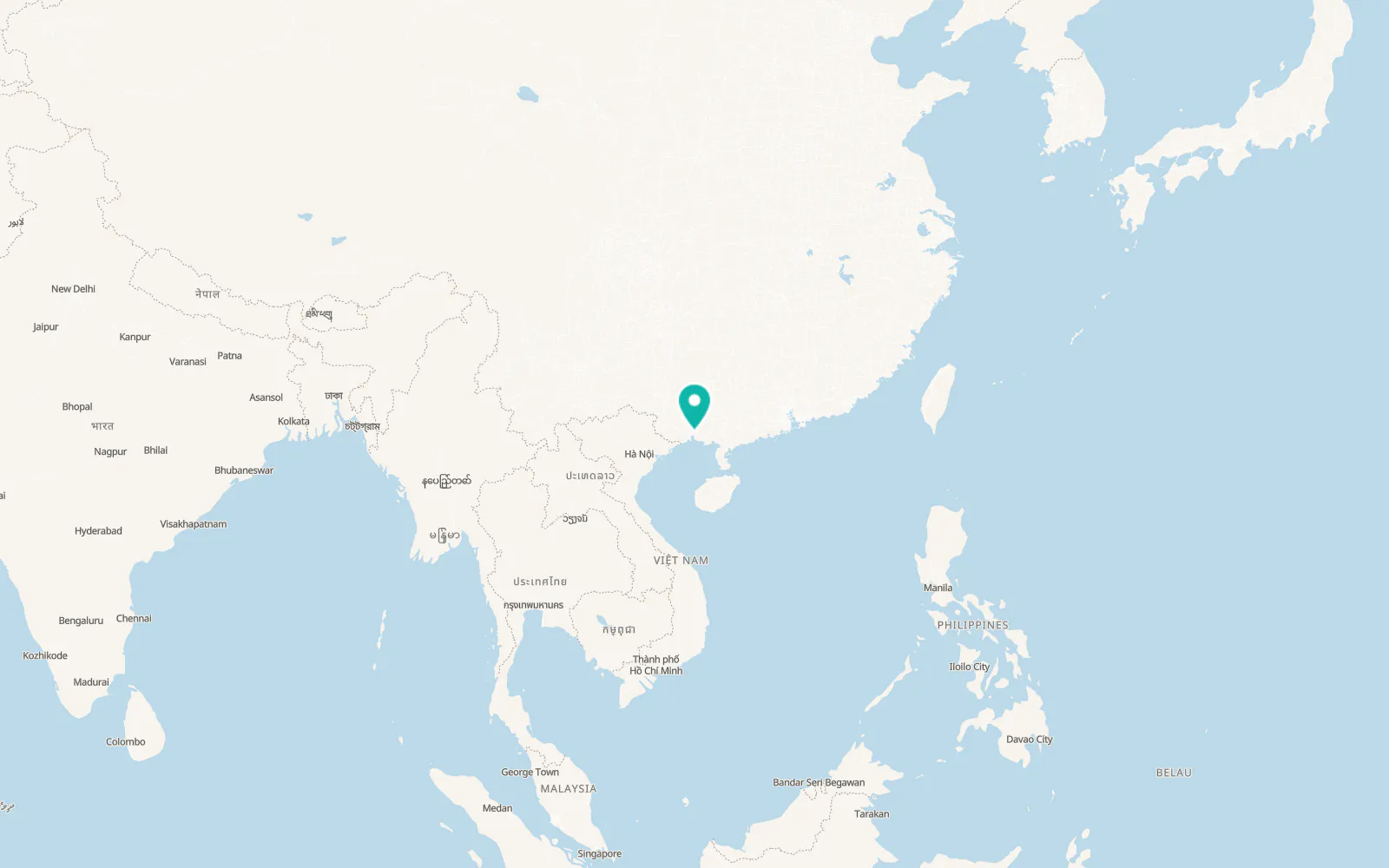 Map of Qinzhou