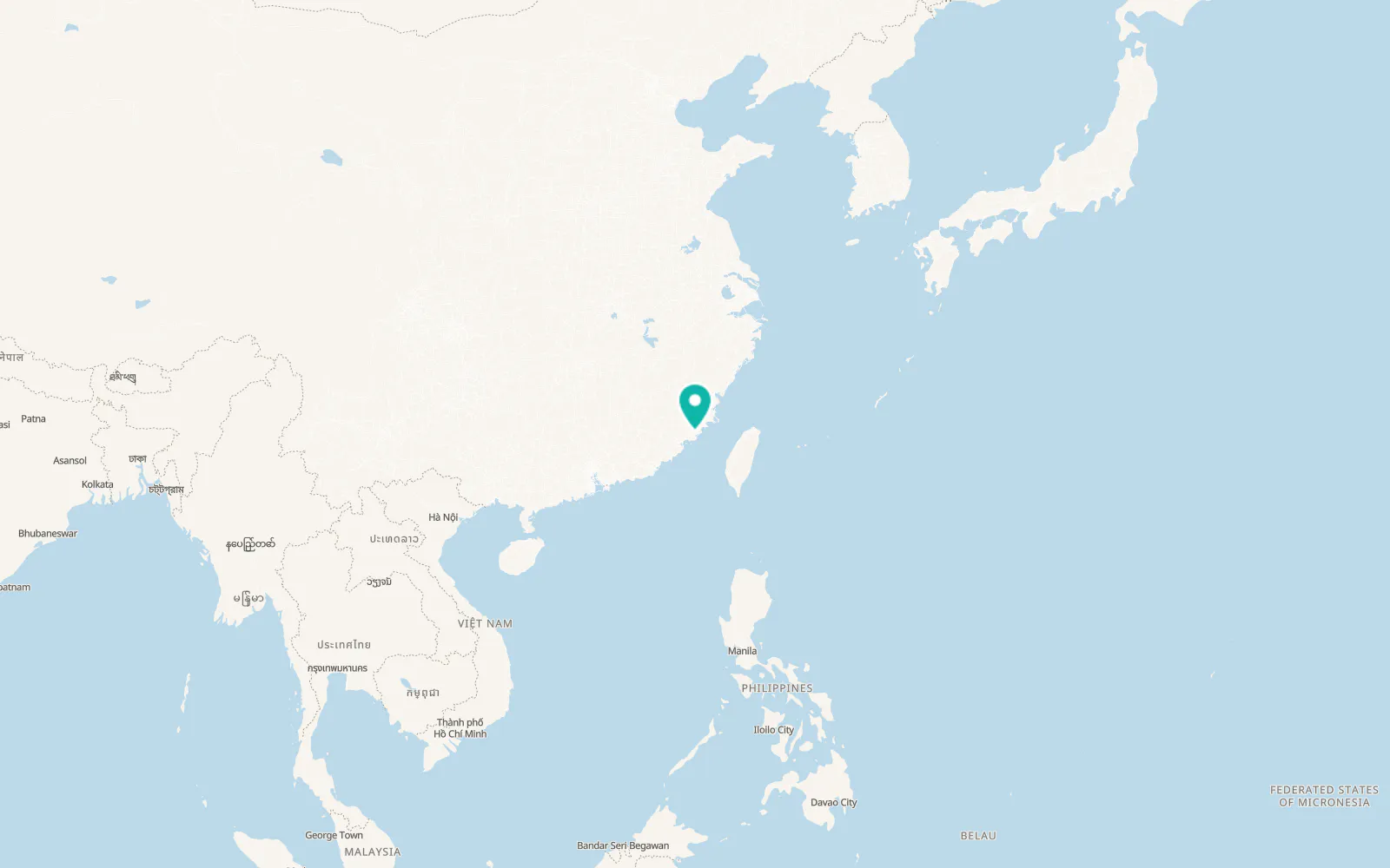 Map of Quanzhou