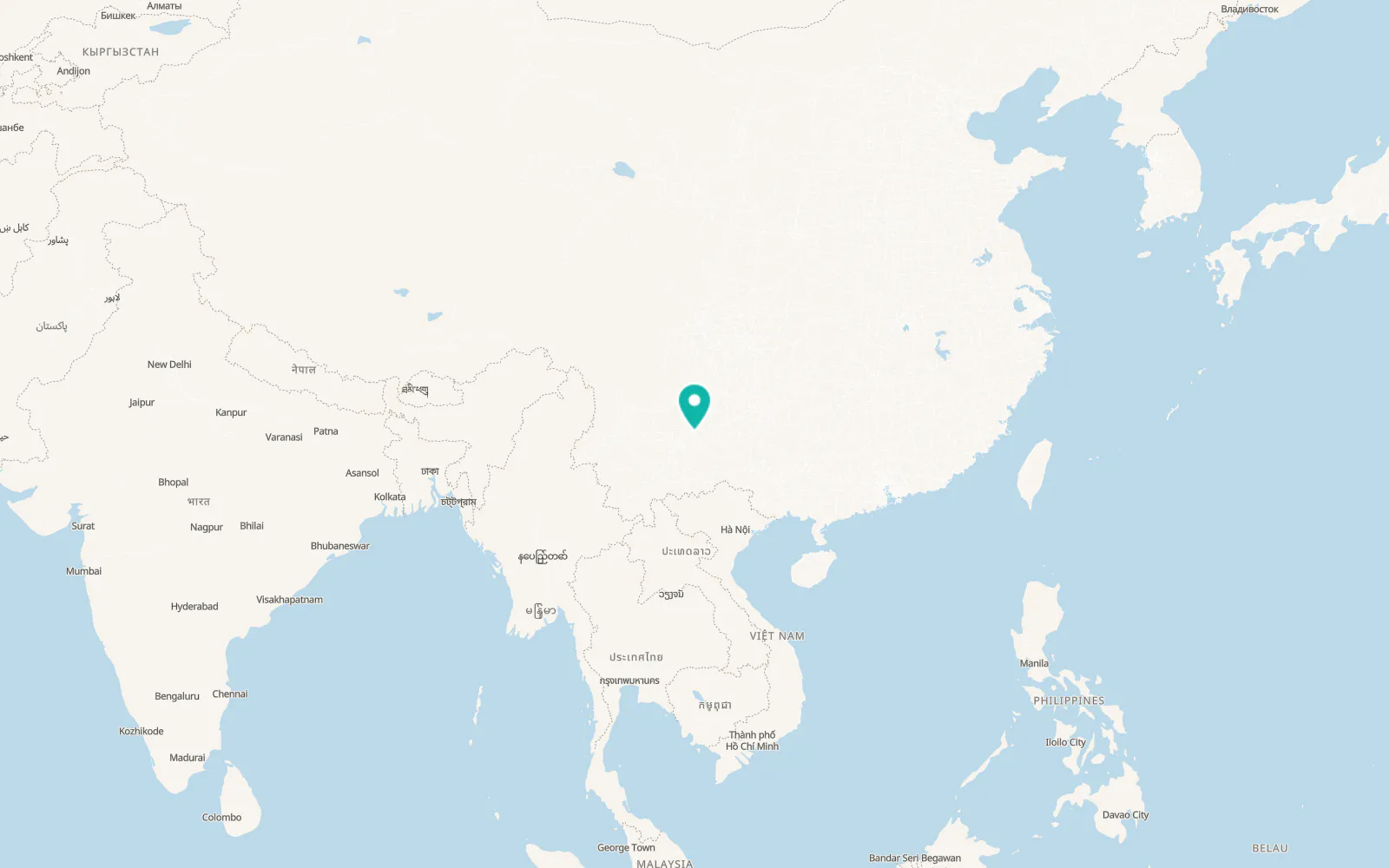 Map of Qujing