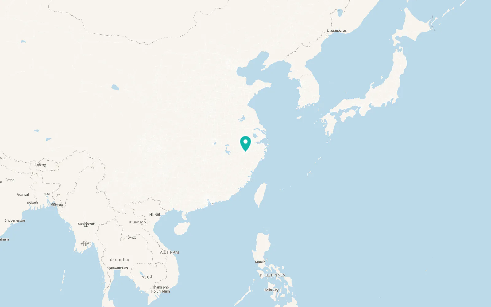 Map of Quzhou