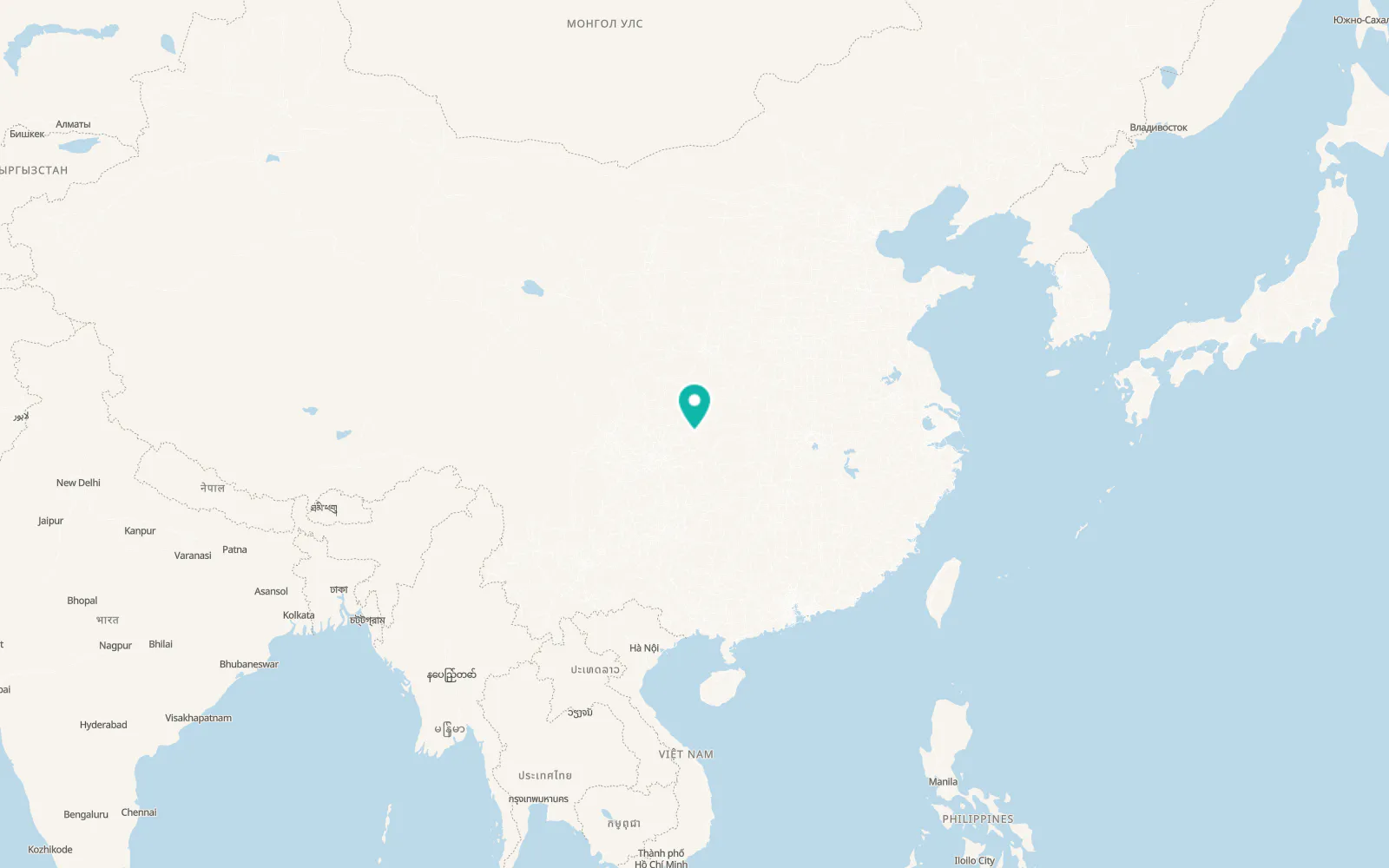 Map of Wanzhou