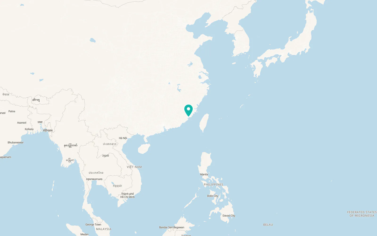 Map of Xiamen