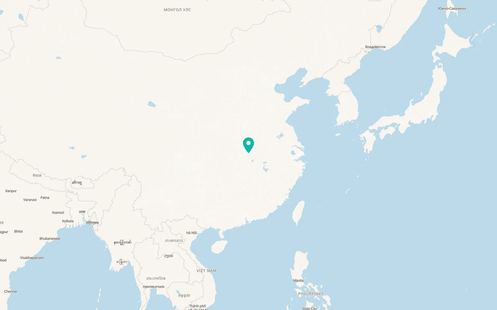 Map of Xiaogan