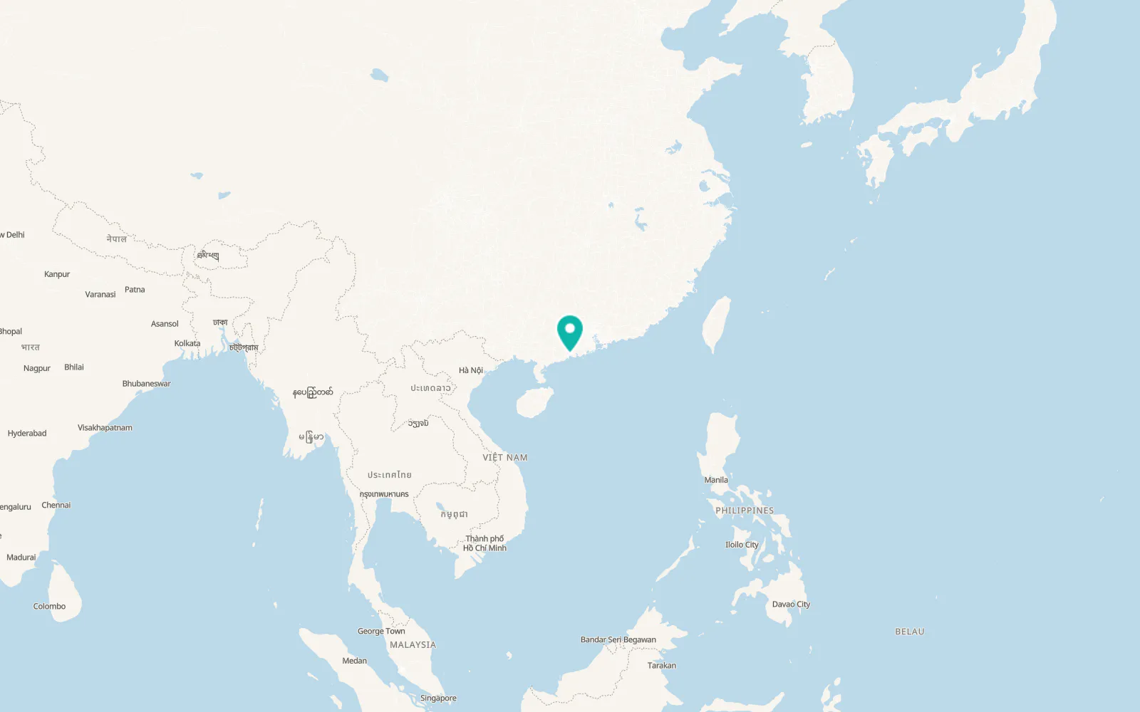 Map of Yangjiang