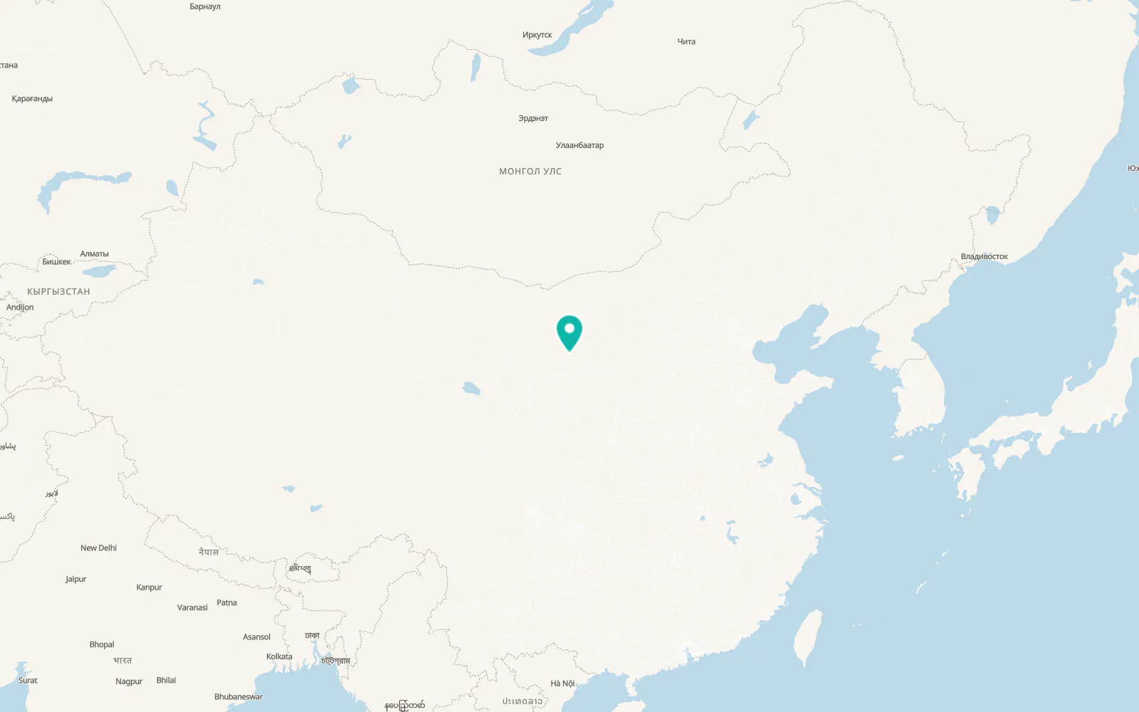 Map of Yinchuan