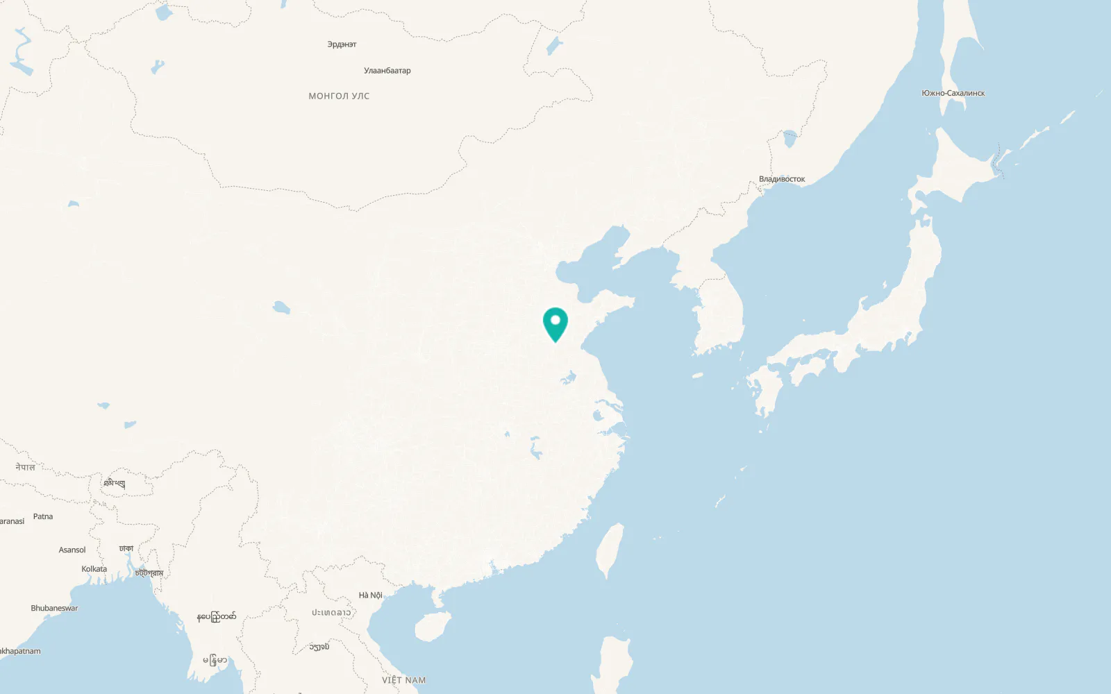 Map of Zaozhuang
