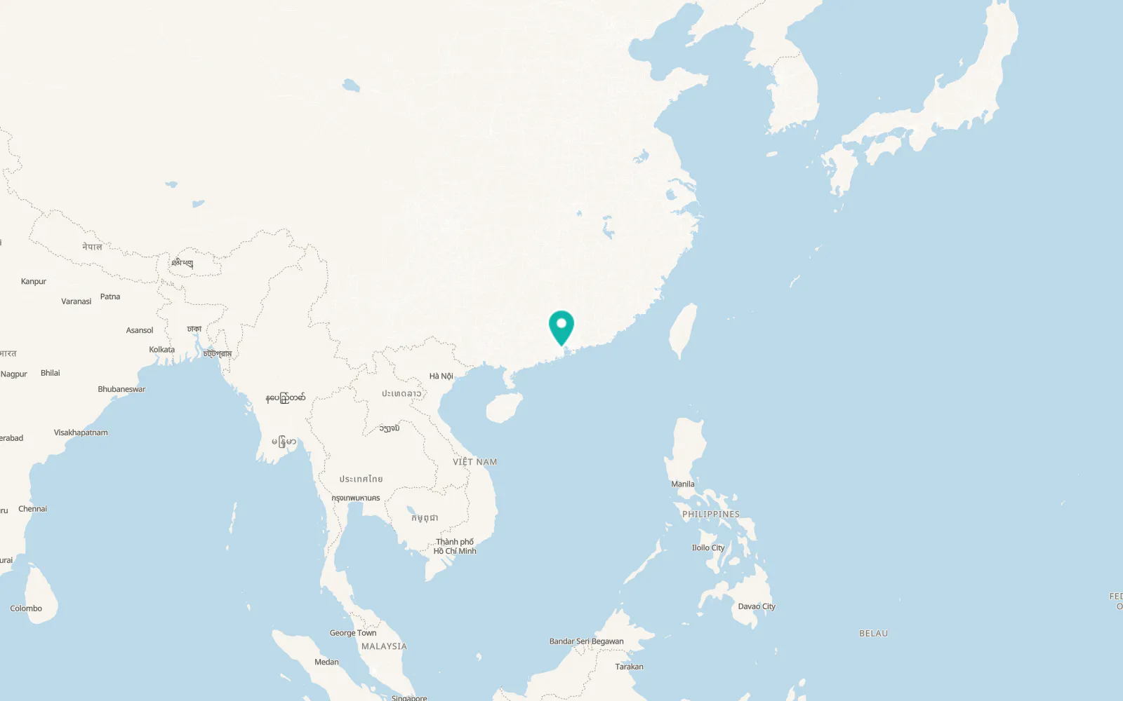 Map of Zhongshan