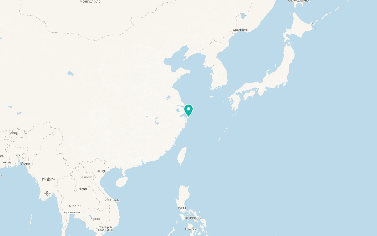 Map of Zhoushan