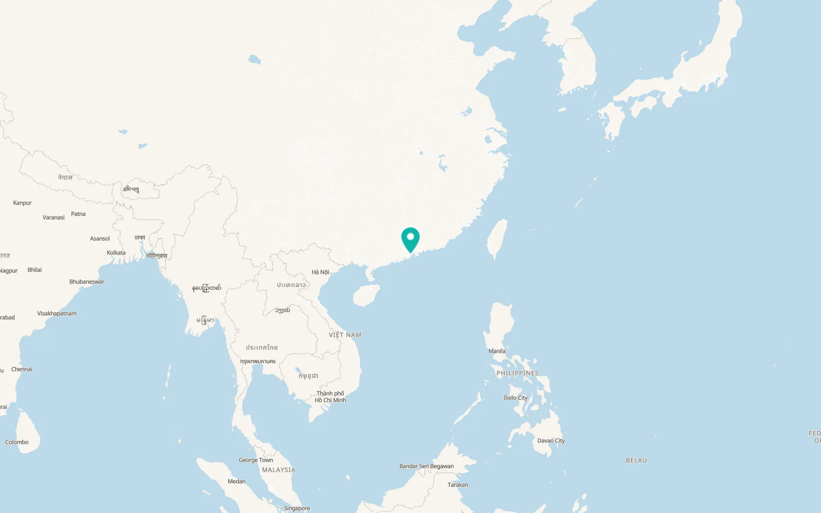 Map of Zhuhai