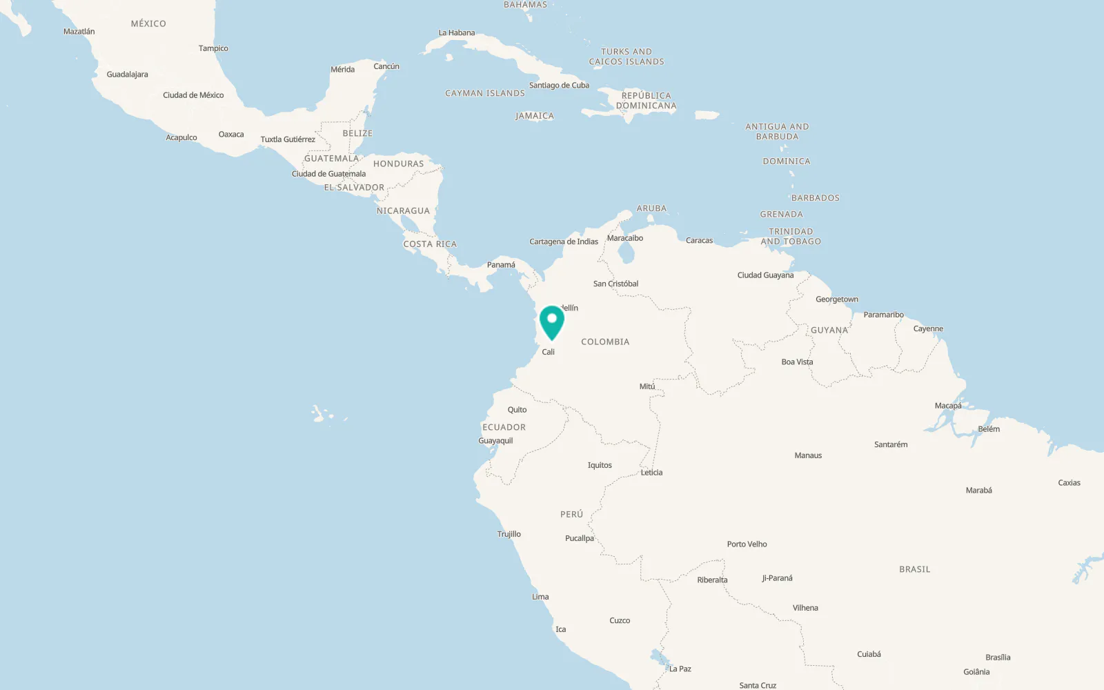 Map of Guadalajara de Buga
