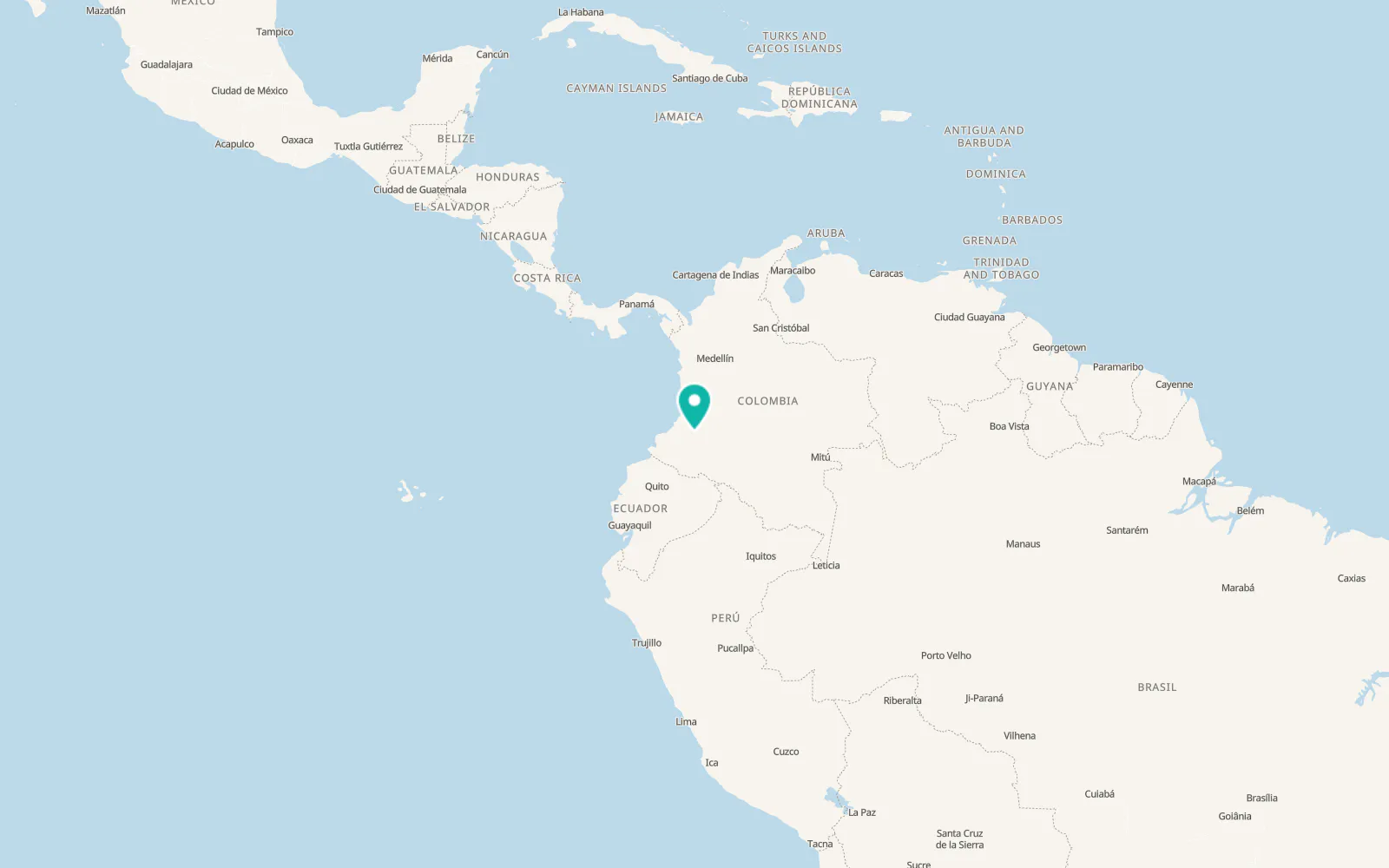 Map of Popayán