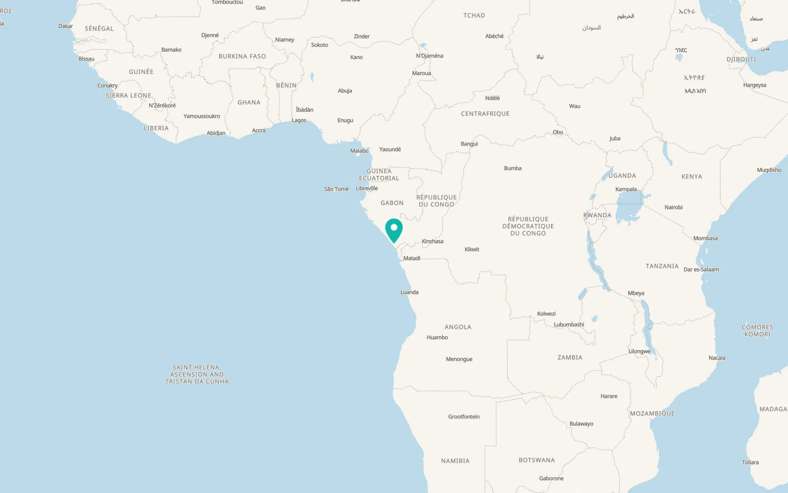 Map of Pointe-Noire