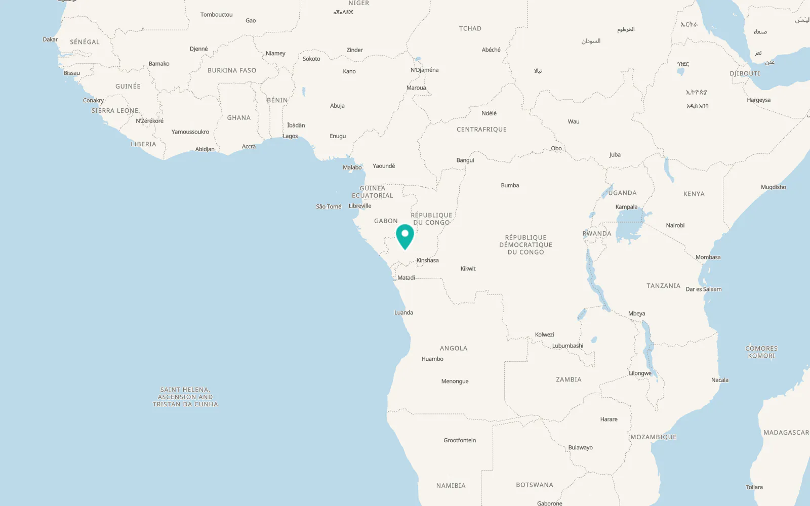 Map of Sibiti