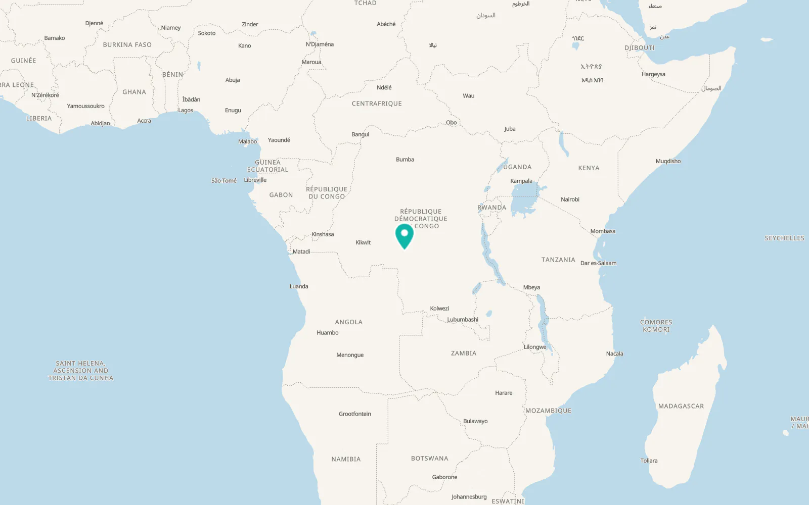 Map of Kananga