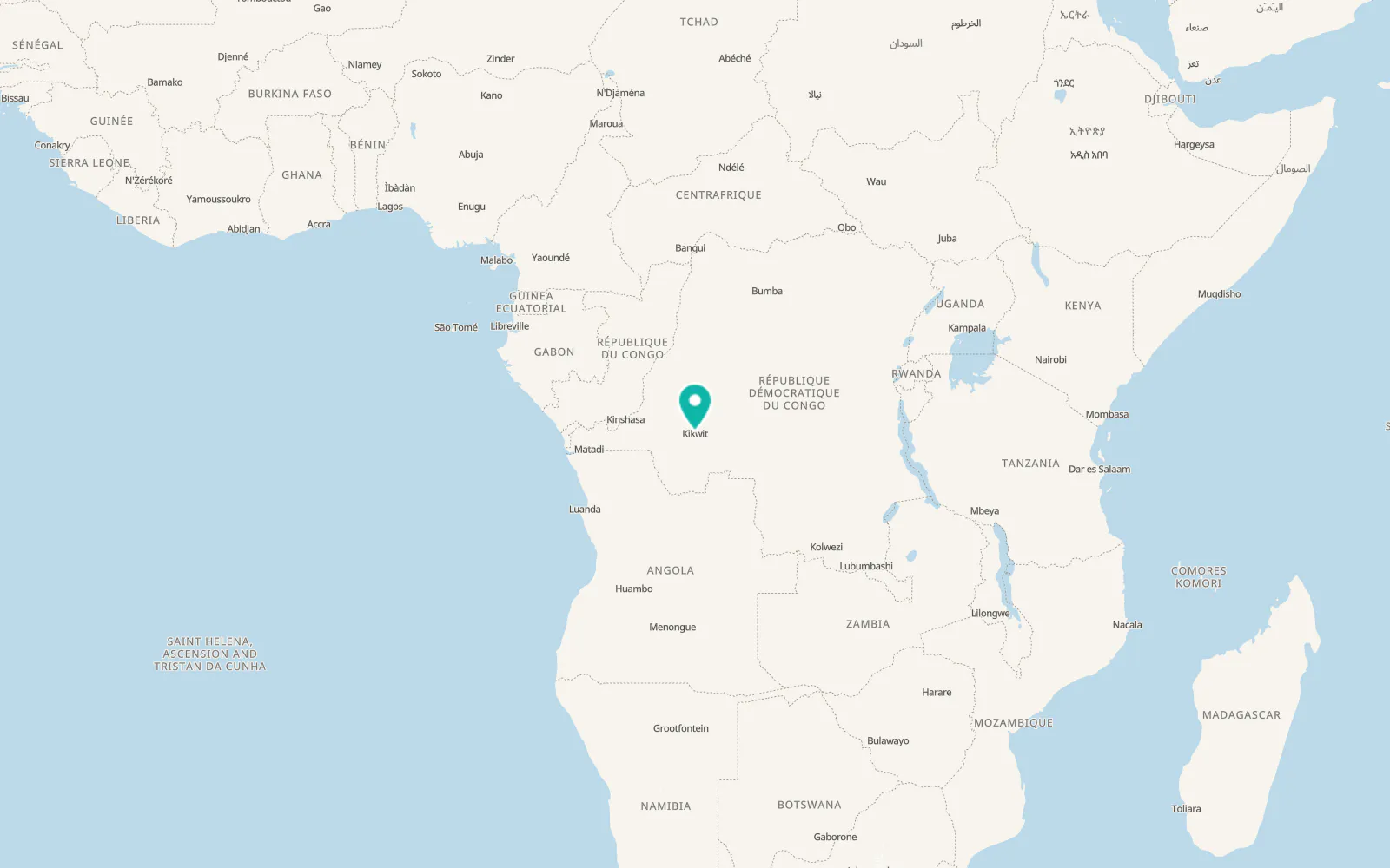 Map of Kikwit