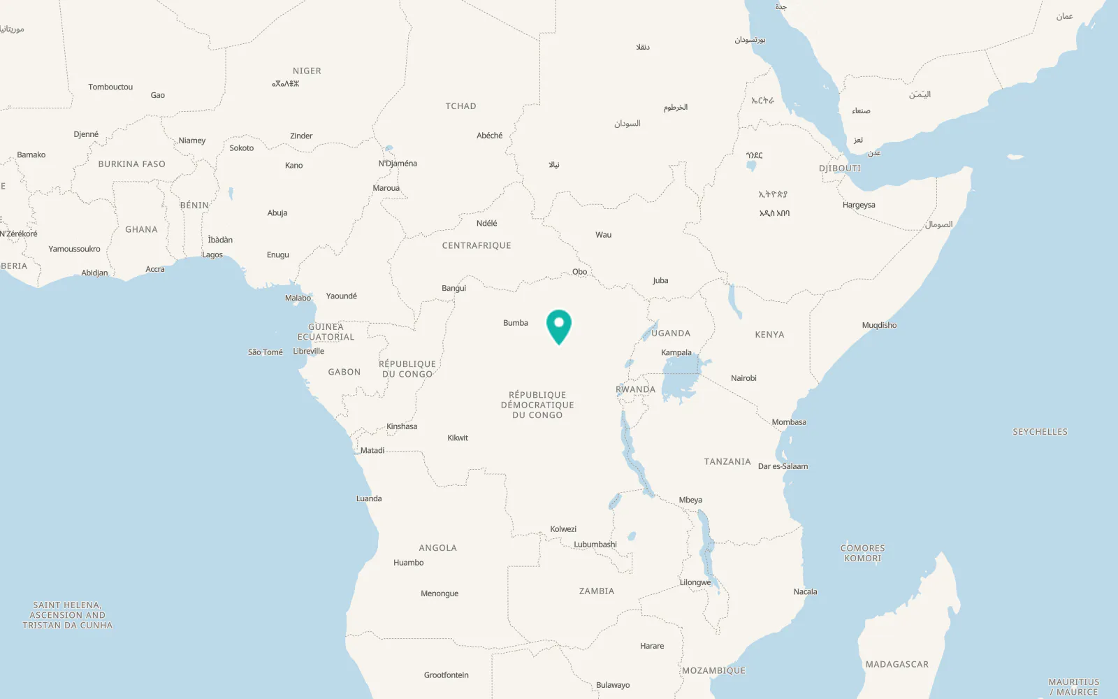 Map of Kisangani