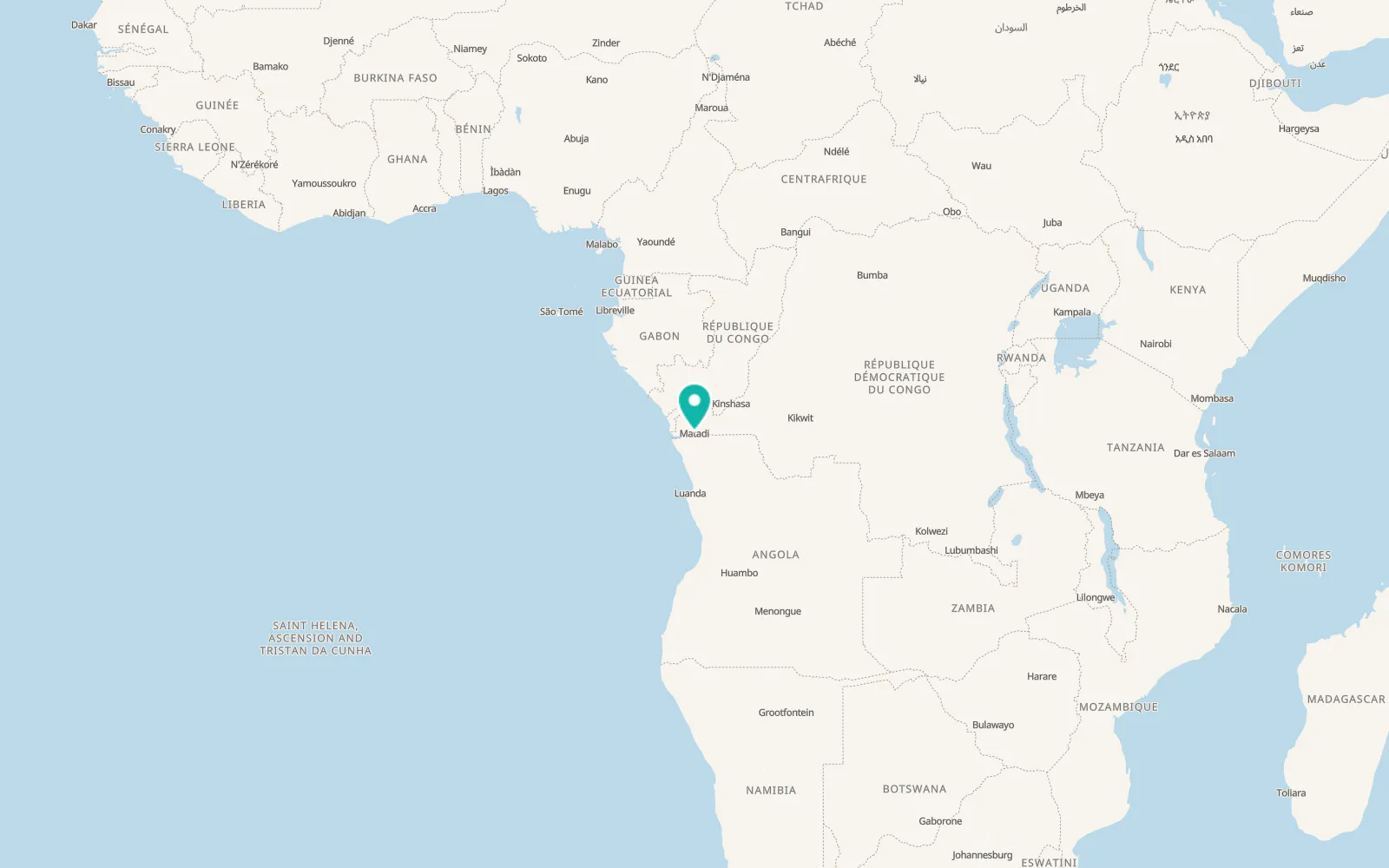 Map of Matadi