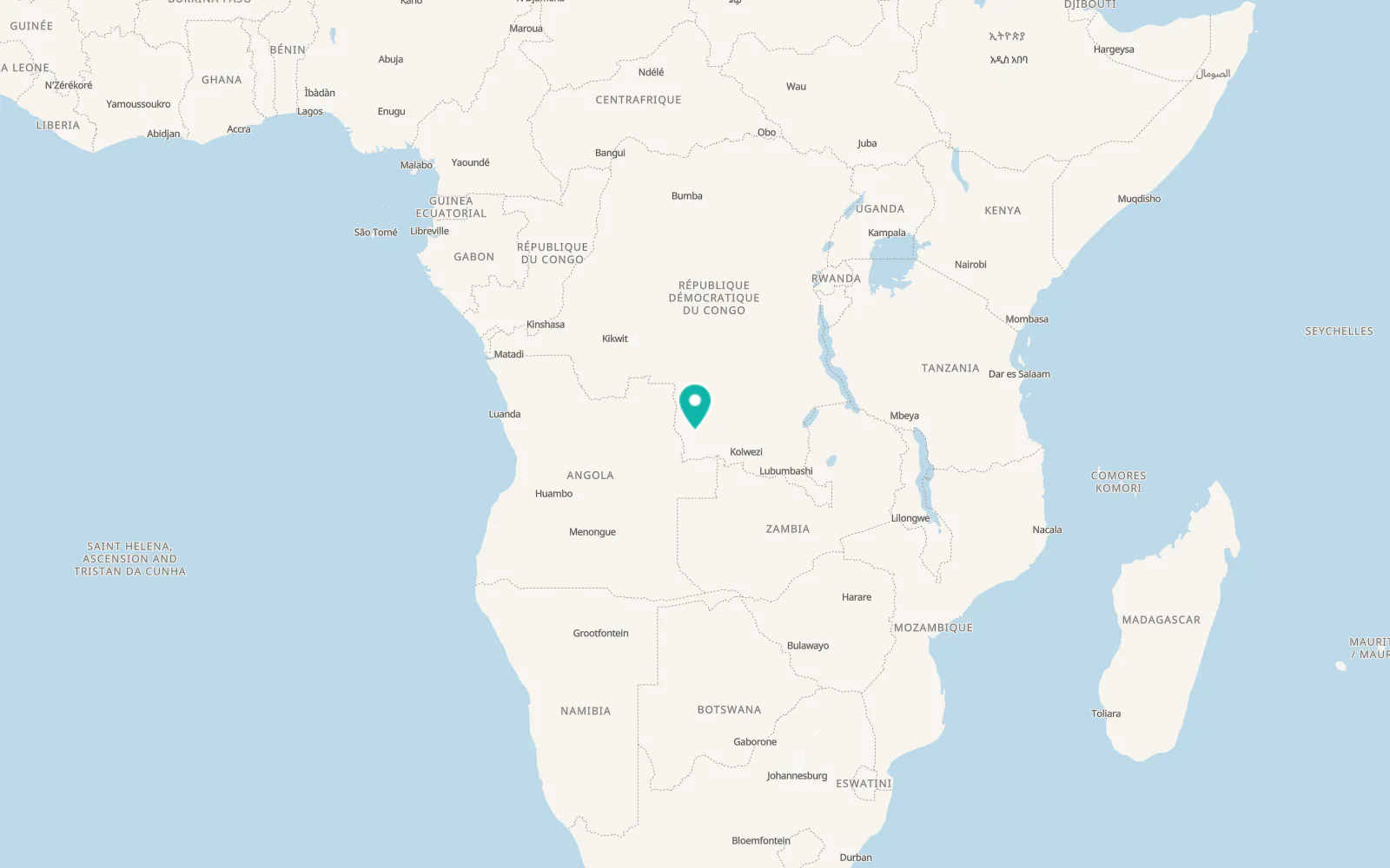 Map of Mwene