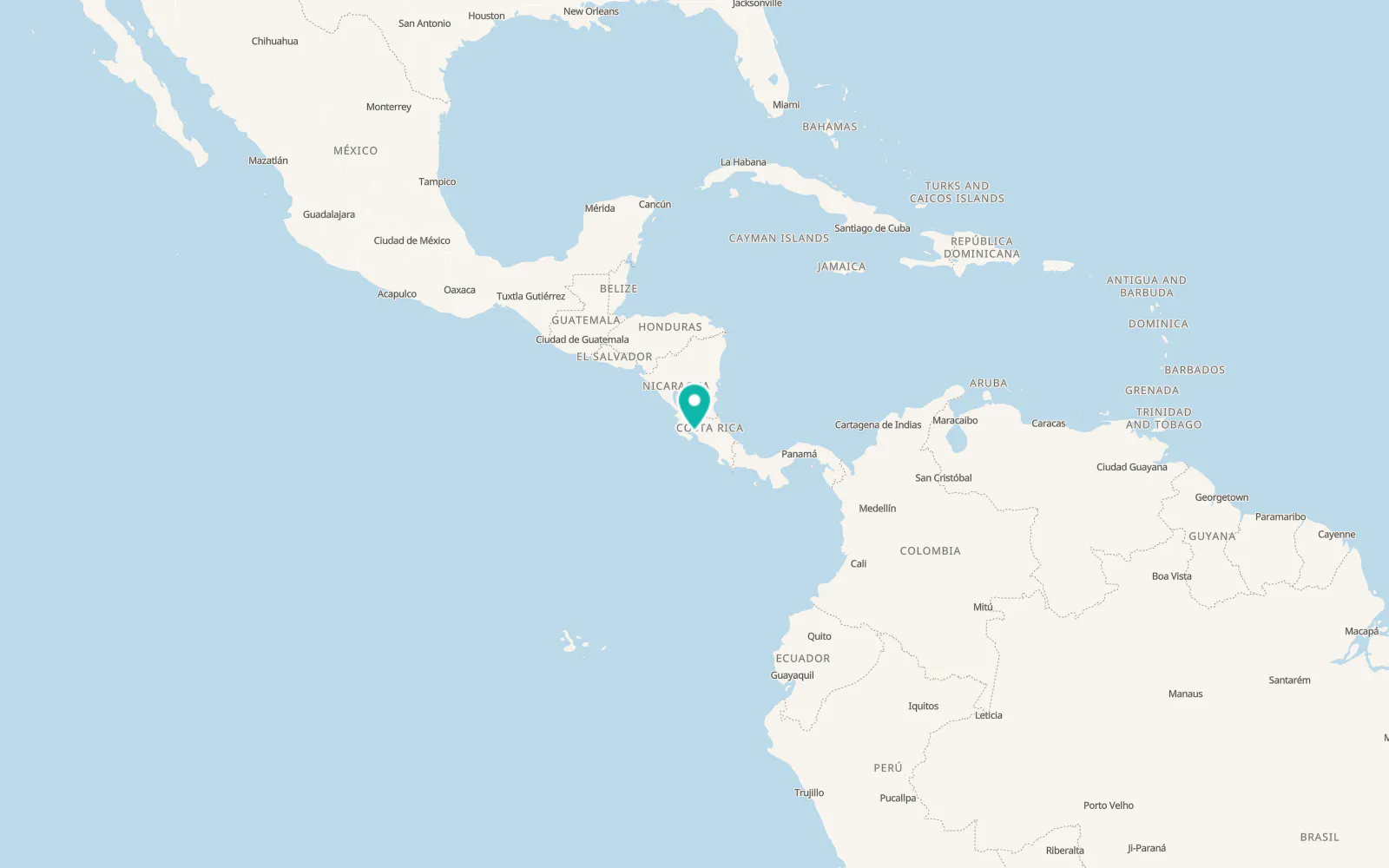 Map of Puntarenas